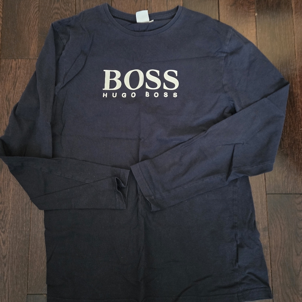 BOSS Boys Navy Long Sleeve Top